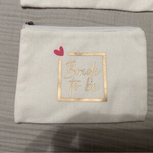 Bride get ready bundle (make up bags, hair band and faux silk bride robe)